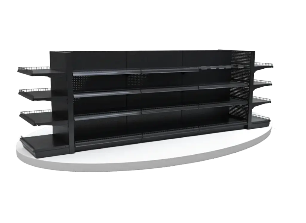 Metal Aisle Gondola 4 Layers Black